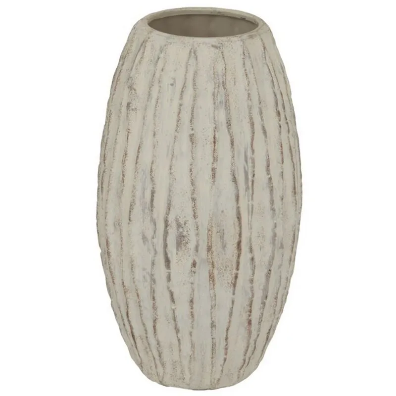 Lorenzo Large Fin Vase - Ceramic - L27 x W27 x H49 cm - White