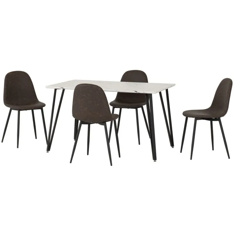 Seconique Marlow & Athens Dining Set in Brown Brown