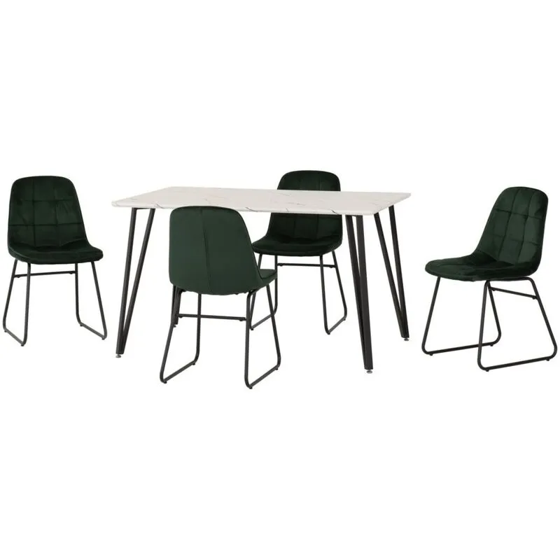 Seconique Marlow & Lukas Dining Set in Emerald Emerald