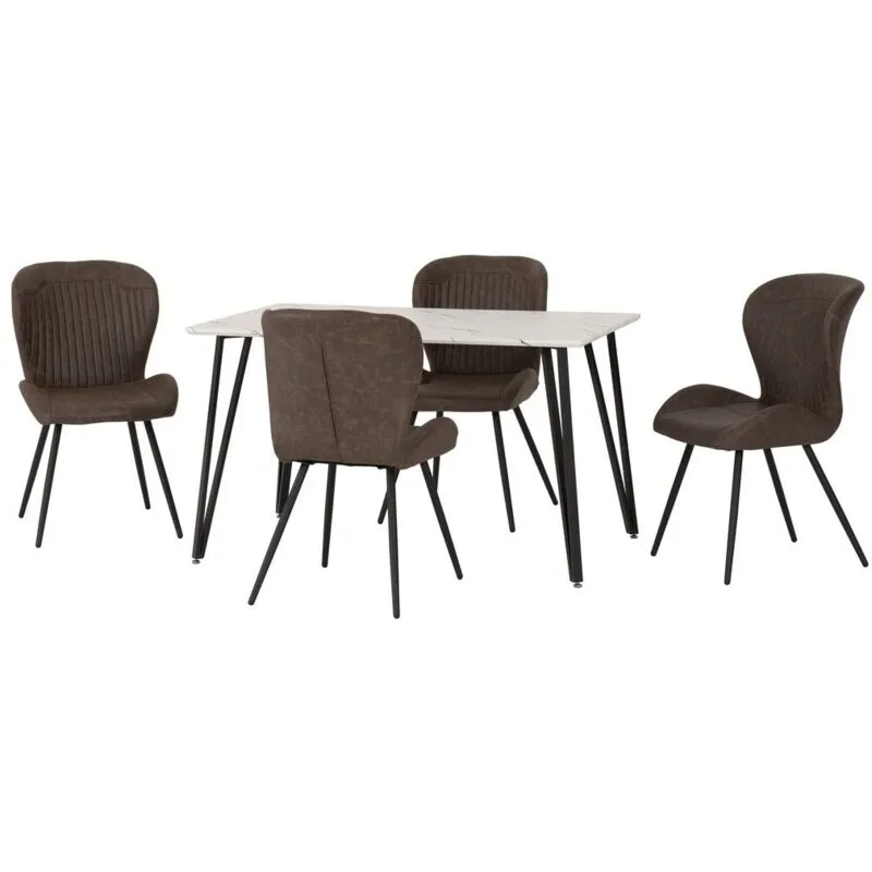 Seconique Marlow & Quebec Dining Set in Brown Brown