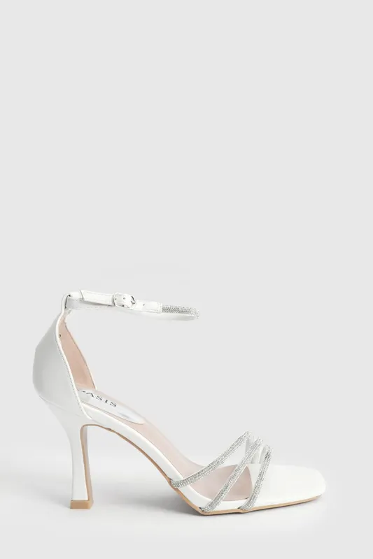 Oasis Women's Magnolia Diamante Strappy High Heel Sandals in White Size: 4 - White