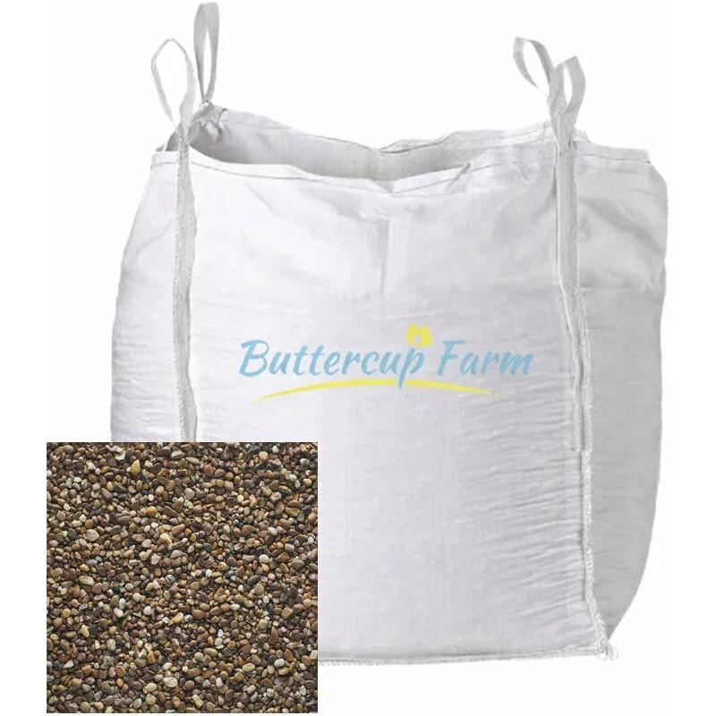 Buttercup Farm Pea Gravel - Natural Stone - 20mm - Premium Aggregate Bulk Bag 850 kg in Brown Brown
