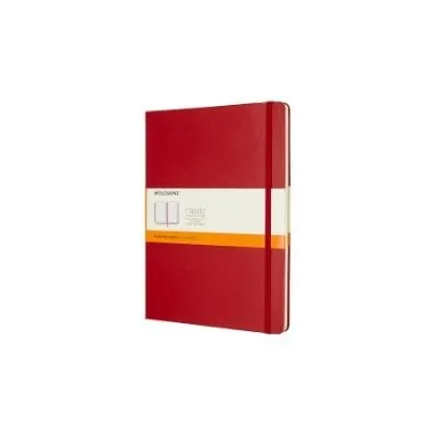 Scarlet Red Ruled Hard Notebook Xl