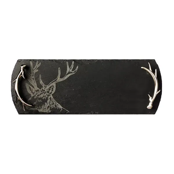 Selbrae House Just Slate Company Small Stag Slate Serving Tray Gift Boxed