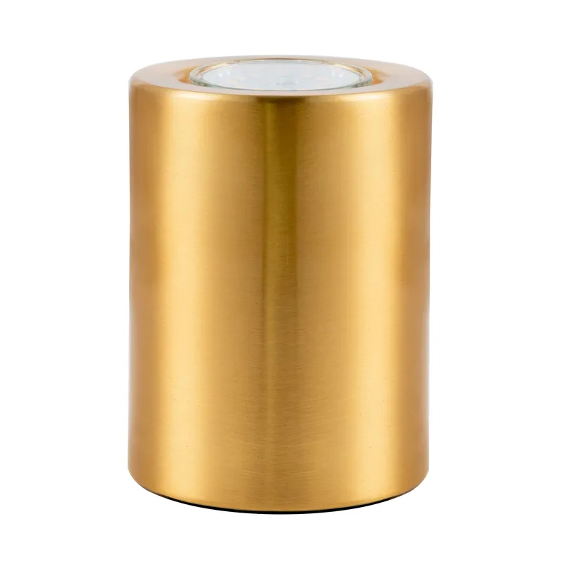 Small and Contemporary Brushed Gold LED Table/Floor Lamp Uplighter