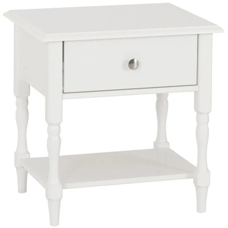 Seconique Stratford 1 Drawer Side Table in White White