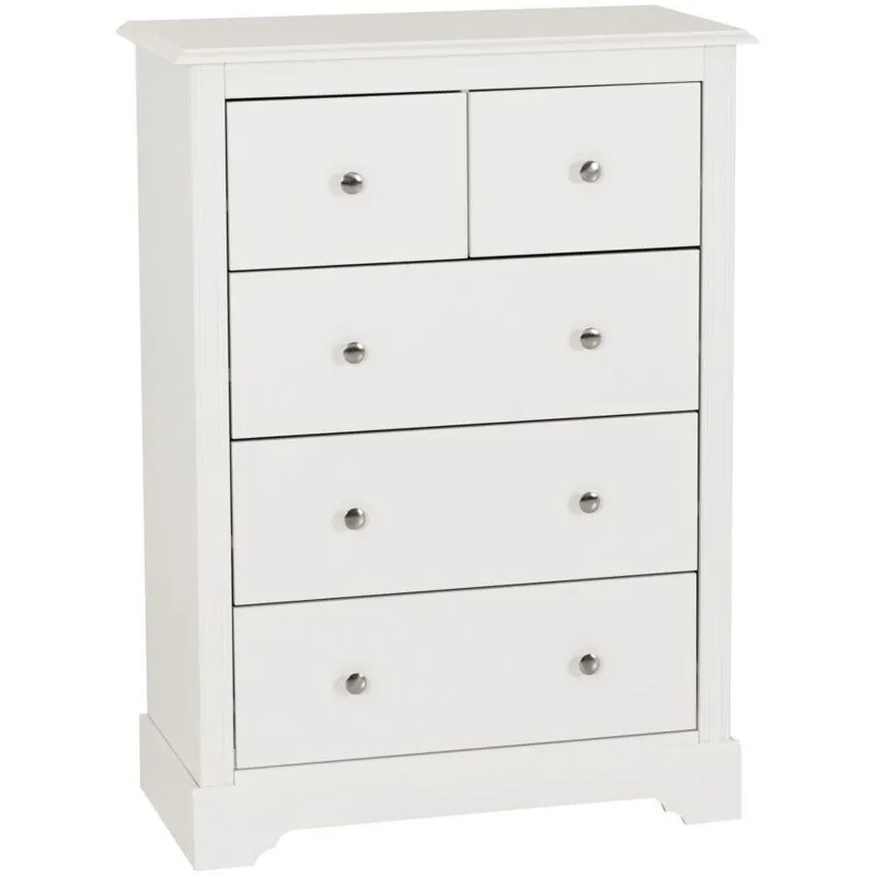Seconique Stratford 3+2 Drawer Chest in White White
