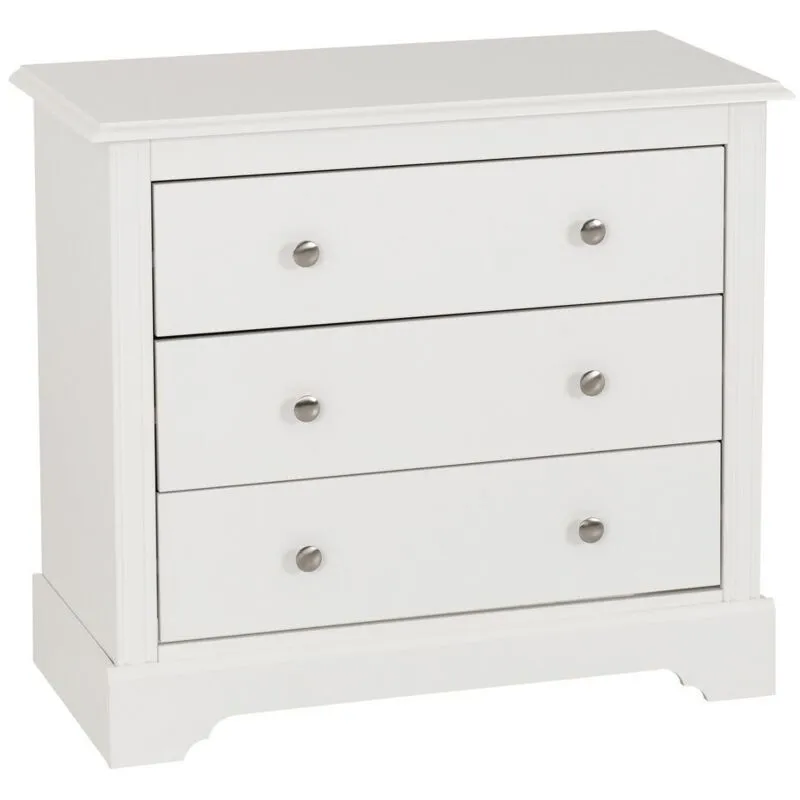 Stratford 3 Drawer Chest - L40 x W80 x H71 cm - White