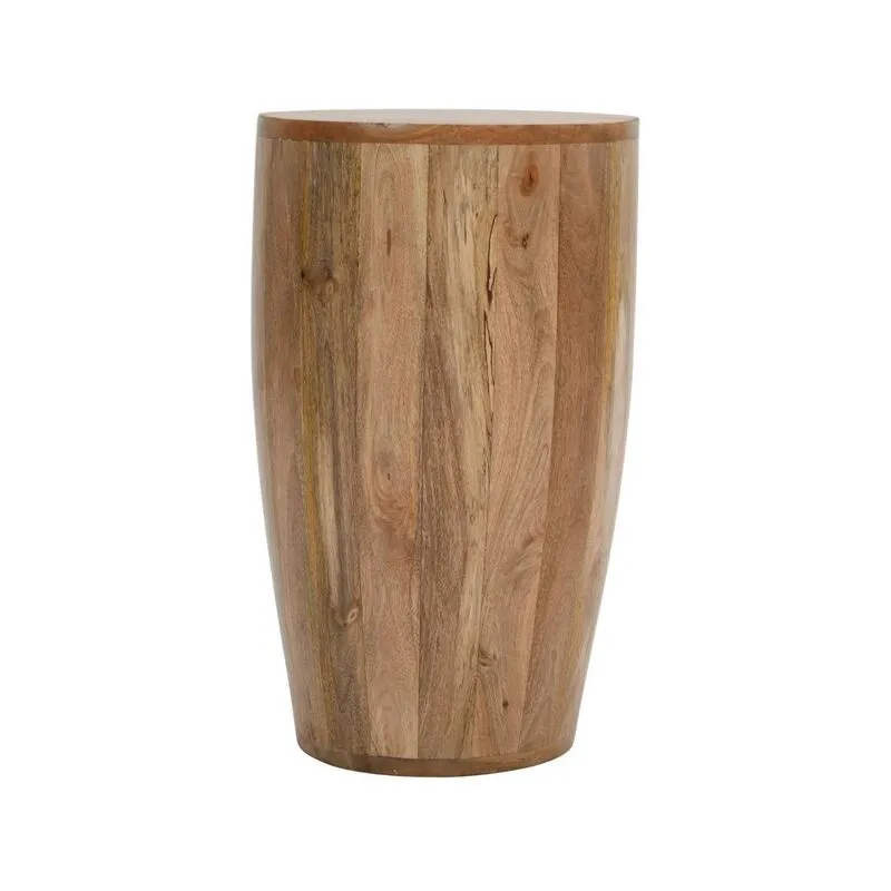 Surrey Drum Side Table - Solid Mango Wood - L35 x W35 x H60 cm