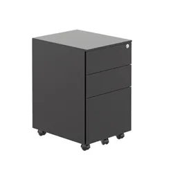 Under Desk Steel Pedestal 3 Drawer : Black