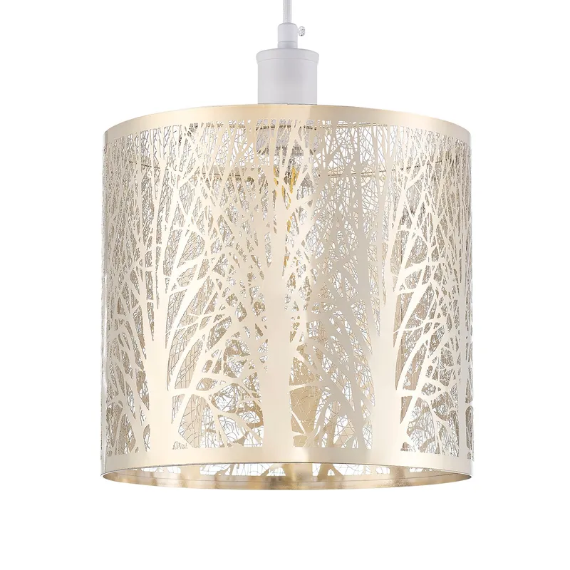Happy Homewares Unique & Beautiful Metal Forest Design Ceiling Pendant Shade in Gold Gold