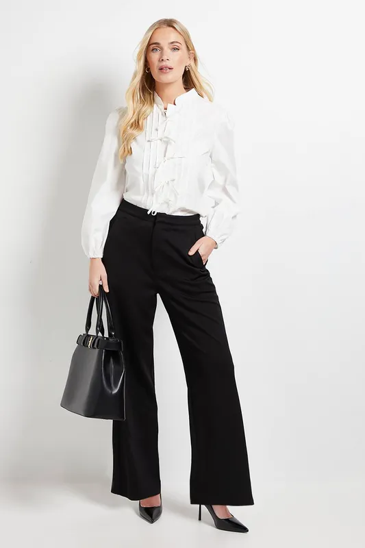 Wallis Women's Petite Ponte Trouser in Black Size: 12 - Black