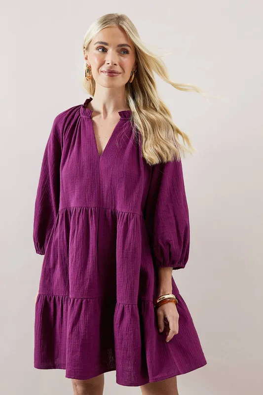 Wallis Women's Petite Summer Smock Dress in Plum Size: 16 - Plum - Size: 16