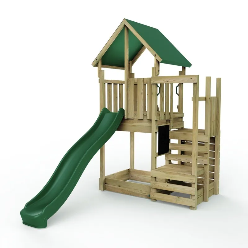 OutdoorToys Modular Wooden Climbing Frame Adventure Playset - M11 in Brown Brown