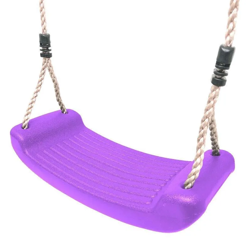 OutdoorToys Moulded Plastic Kids Replacement Childrens Single Swing Seat by - 6 Colour in Purple Purple