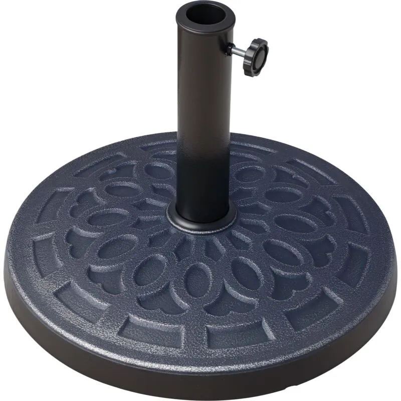 Outsunny 12kg Garden Parasol Base, Round Resin Sun Umbrella Base, Bronze