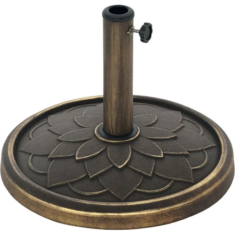 Outsunny 12kg Resin Garden Parasol Base Sun Umbrella Base, Bronze Tone
