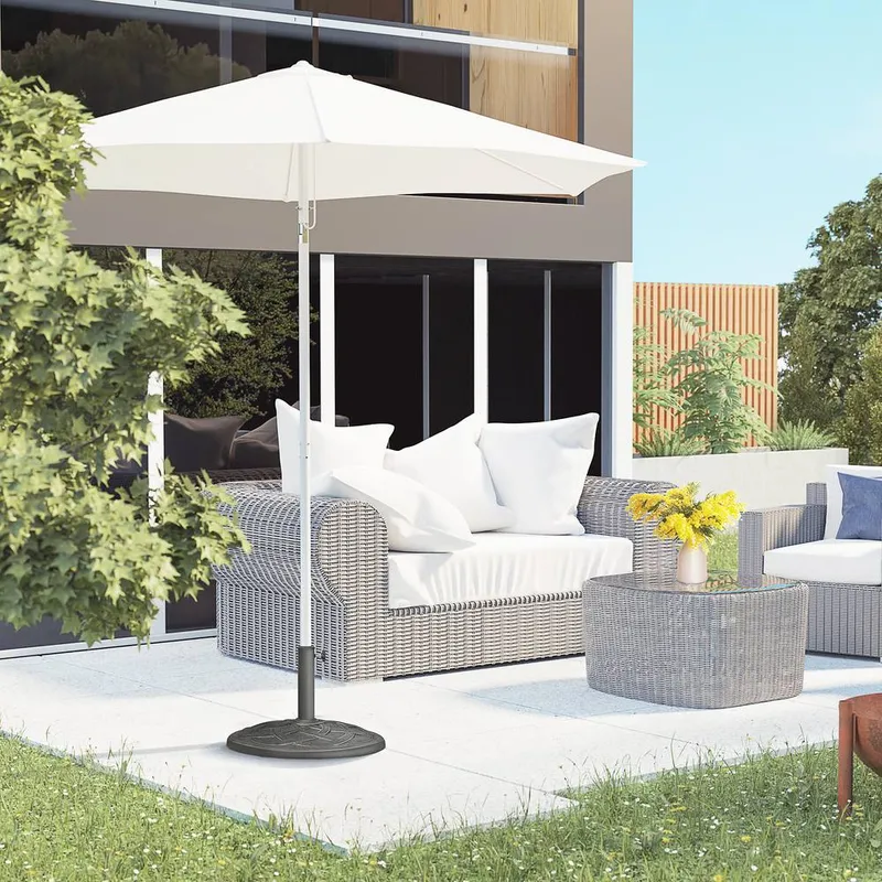 Outsunny 19KG Garden Parasol Base Stand Metal Patio Sun Umbrella Holder Resin in Bronze Bronze