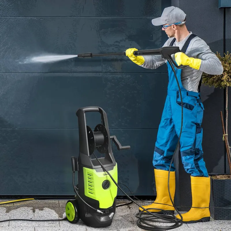 Outsunny 2200W Power Washer 170 Bar Pressure with Adjustable Nozzle in Green Green