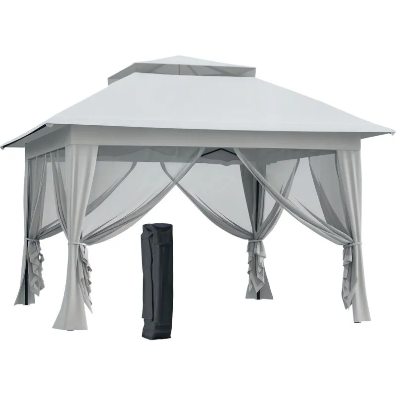 Outsunny - 3.6 x 3.6m Pop-up Tent Gazebo Instant Canopy Steel w/ Bag