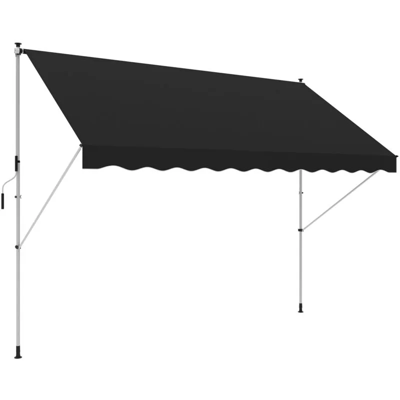 Outsunny - 3 x 1.5 m Retractable patio Awning Floor-to-ceiling shade Black