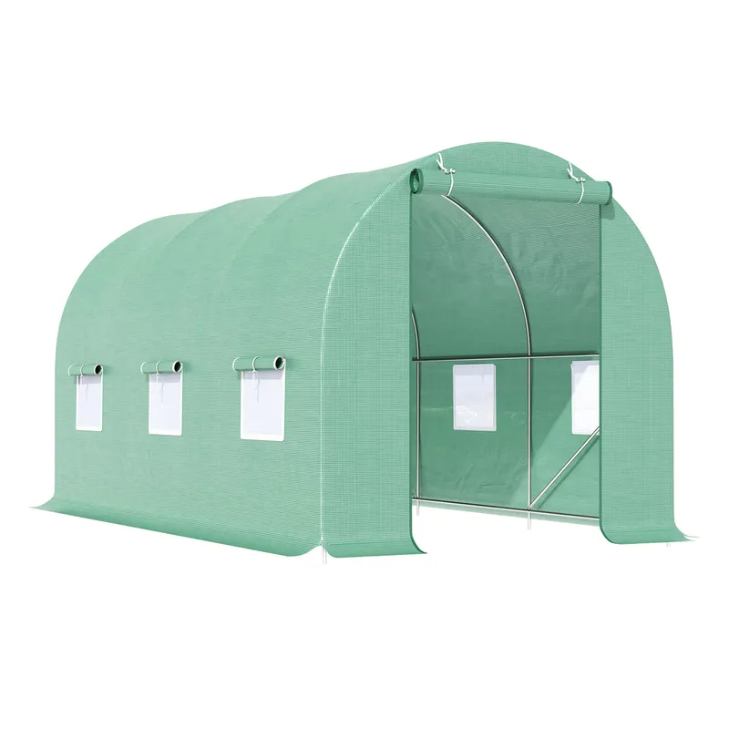 Outsunny - Polytunnel Walk In Green House w/ pe Cover, 4.5 x 2 x 2m