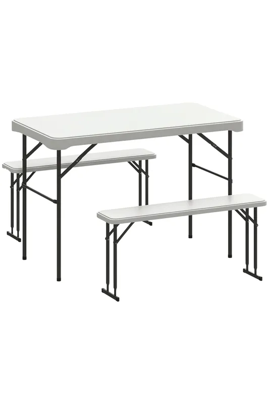 Outsunny 4ft Folding Picnic Table and Bench Set
