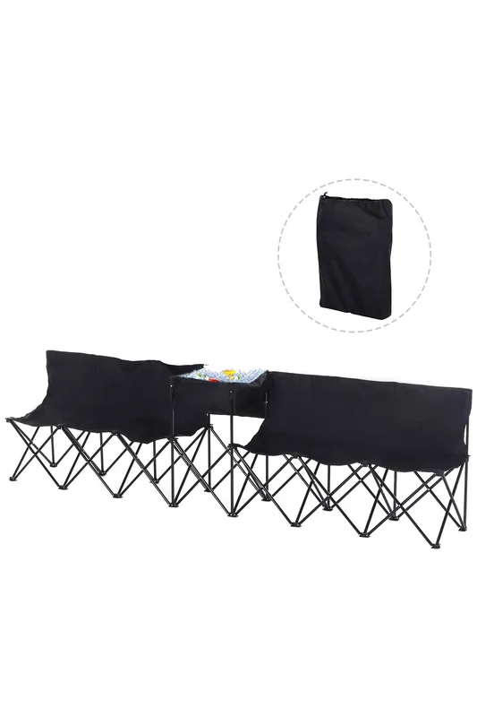 Outsunny 6 Seat Camping Bench Folding Portable Outdoor