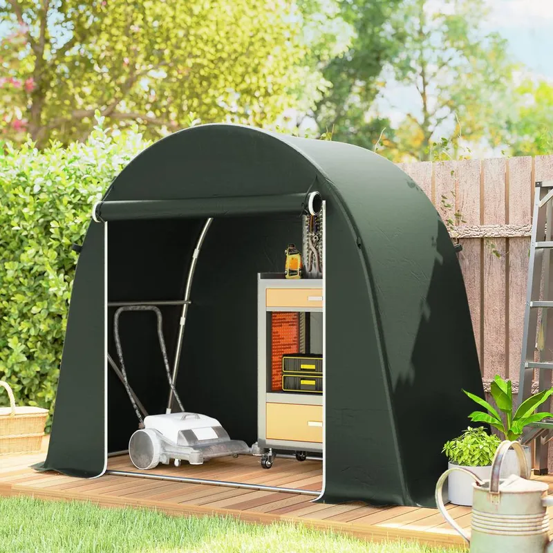 Outsunny 8 x 4 ft Garden Storage Shed Tent Bike Tent, Green Green