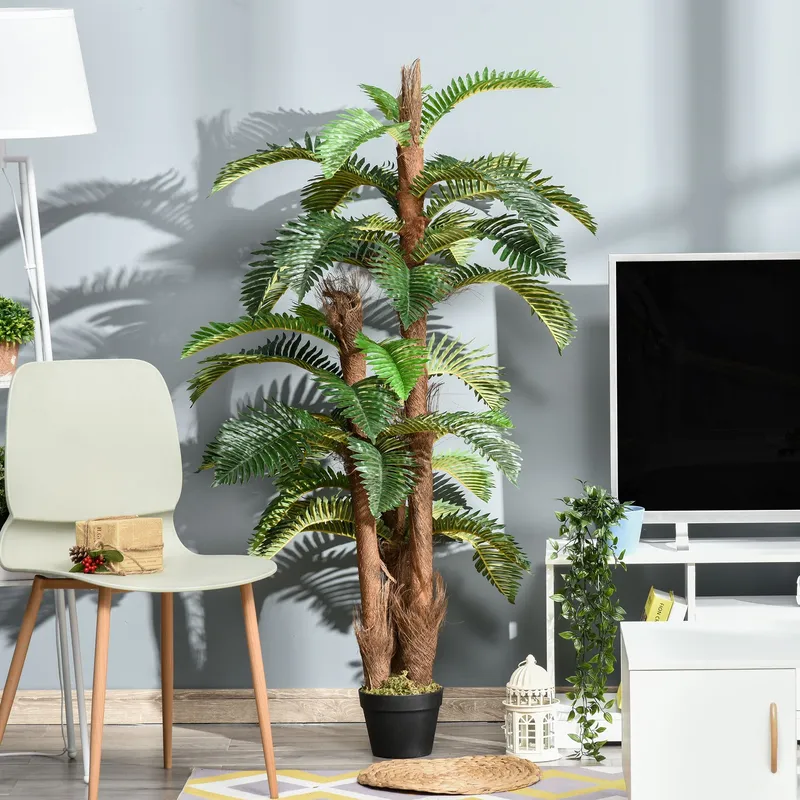 Outsunny - Artificial Palm Plant Fake Tree for Home Office, 150cm