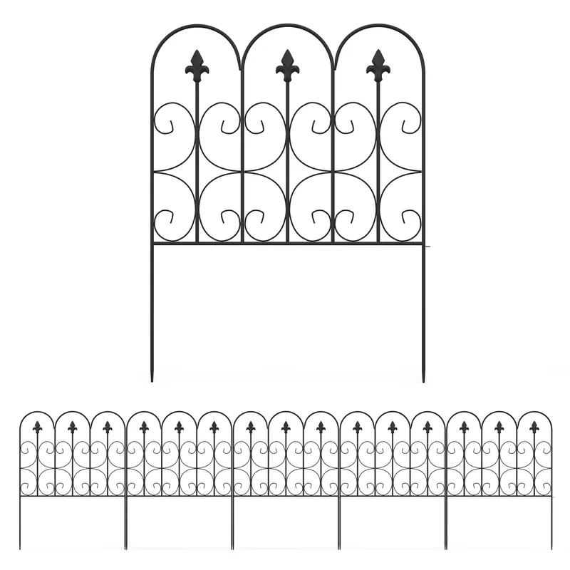 Outsunny - 5PCs Decorative Garden Fencing Metal Border Edging