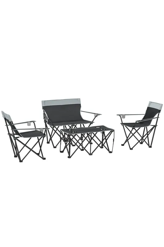 Outsunny Foldable Camping Table and Chairs