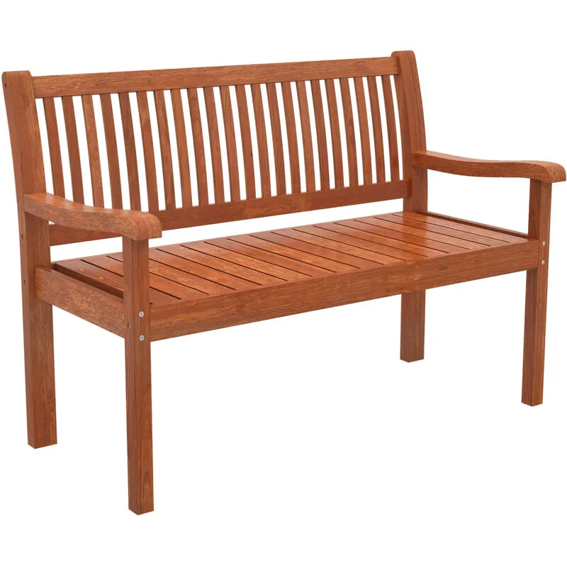 Outsunny Garden Bench 2 Seater, Wooden Outdoor Bench with Waterproof Cover