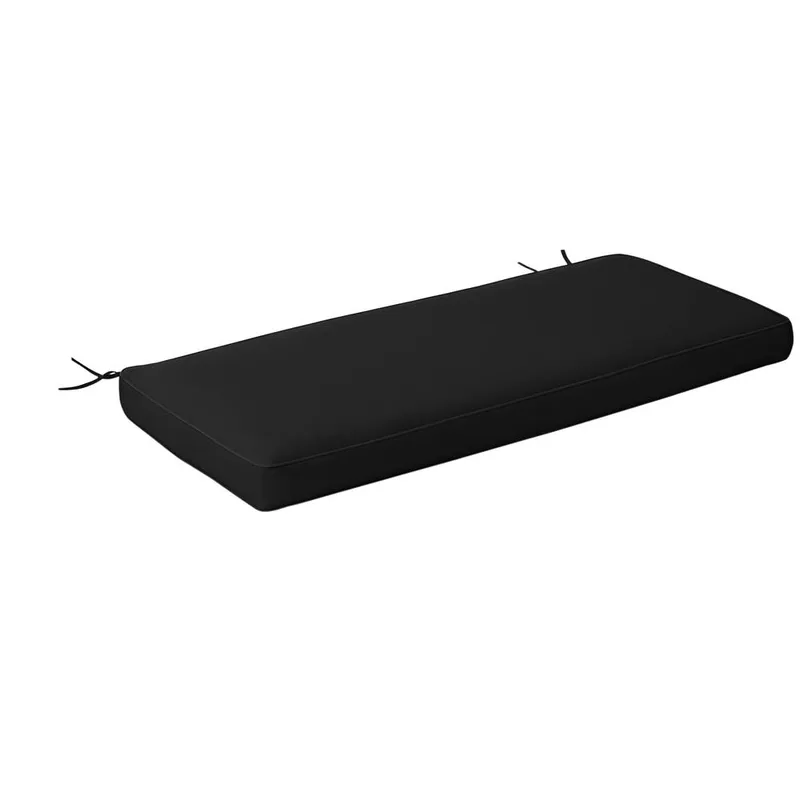 Outsunny Garden Bench Cushion 2 Seater Seat Pad Indoor& Outdoor Use in Black Black