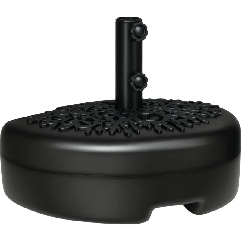 Outsunny Half Round Patio Umbrella Base for 3.8 cm or 4.8 cm Pole, Black