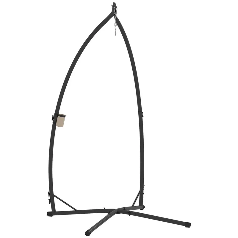Outsunny Hammock Chair Stand, Steel Frame Hammock Stand Only, Black Black