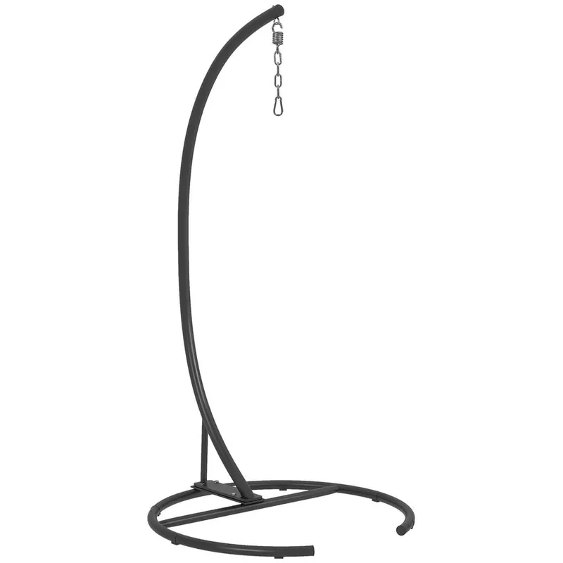 Outsunny Hammock Chair Stand w/ Round Base, C Swing Stand Only, Black Black