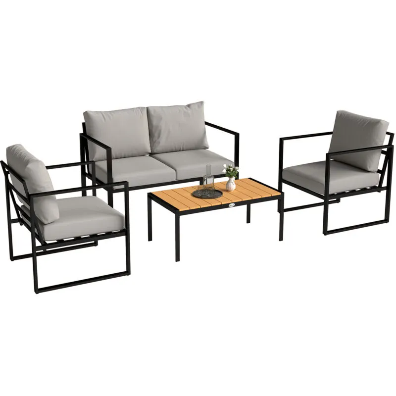 Outsunny Outdoor Garden Furniture Set, 4 Piece Patio Furniture
