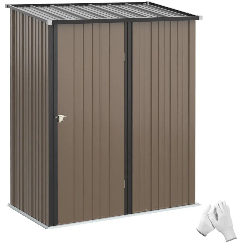 Outsunny - Outdoor Storage Shed w/ Lockable Door for Garden Brown