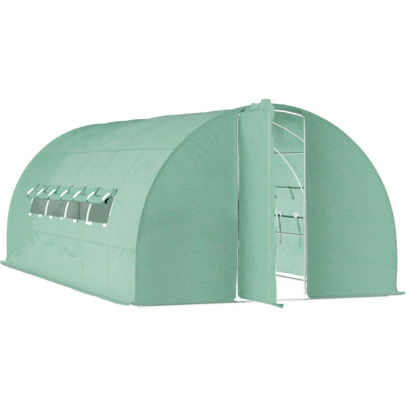 Outsunny - Reinforced Walk-in Polytunnel Garden Greenhouse Steel Frame 6 x 3M