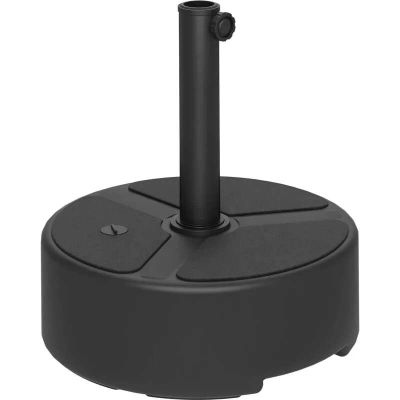 Outsunny - Round Garden Parasol Base, Sand/Water Filled Parasol Stand, Black