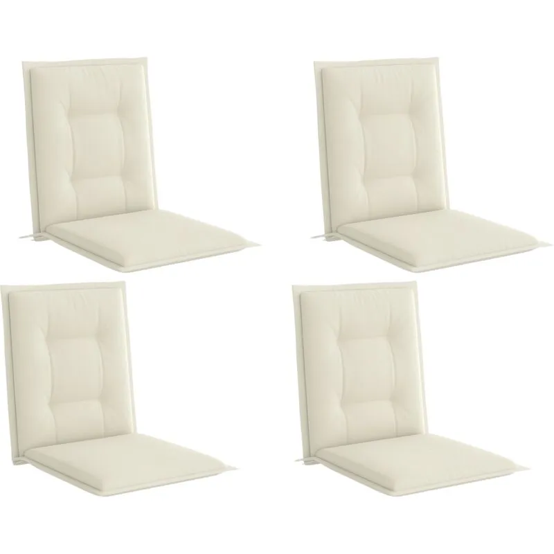 Outsunny - Set of 4 Garden Chair Cushions, Outdoor Seat Pads, White