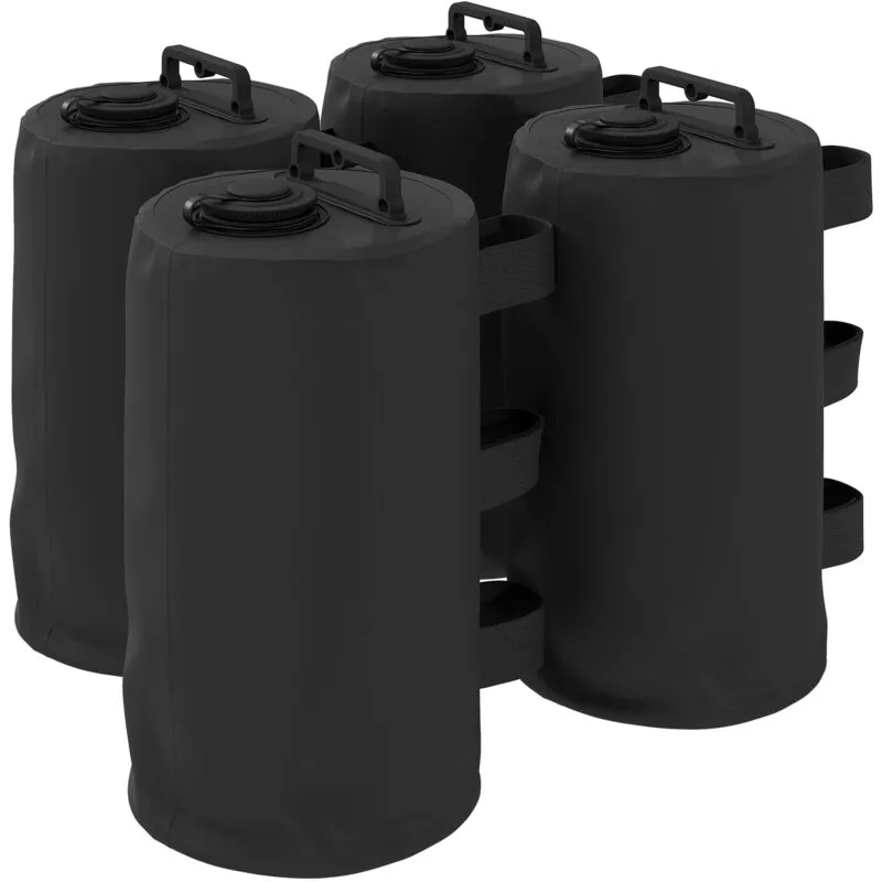 Outsunny Set of 4 Gazebo Water Weights Bags, 500D Sand Weights, Black