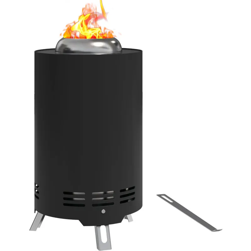 Outsunny Stainless Steel Smokeless Wood Burning Fire Pit