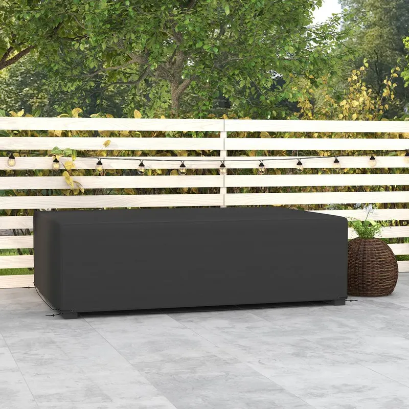 Outsunny UV Rain Protective Cover or Garden Wicker Rattan Black Black