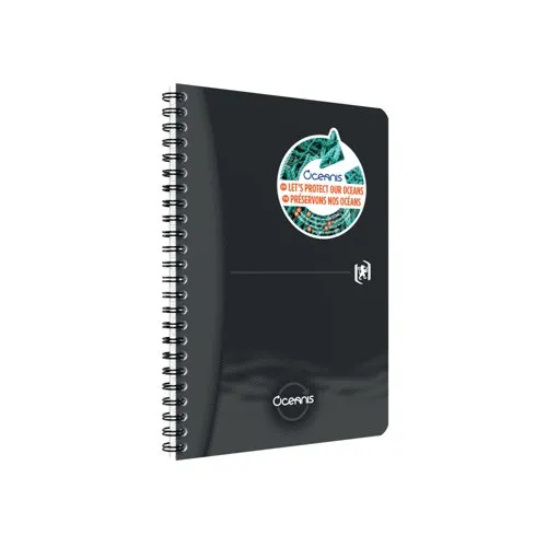Oxford Oceanis Wirebound Notebook Ruled A5 Black 400180064