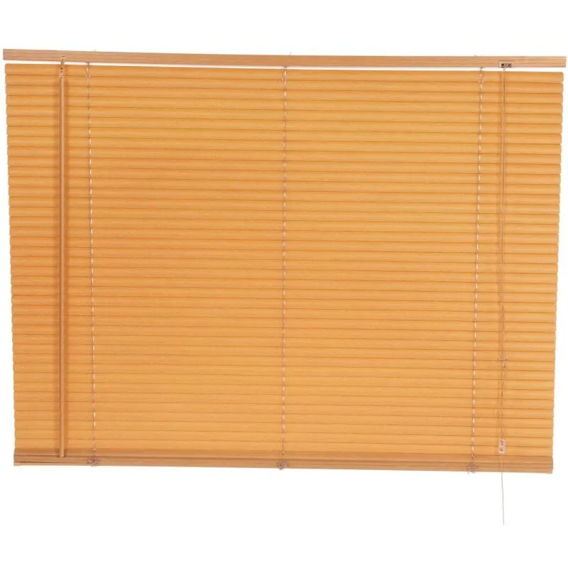 120 x 150cm pvc Teak Wood Grain Effect Home Office Venetian Window Blinds with Fixings - Oypla