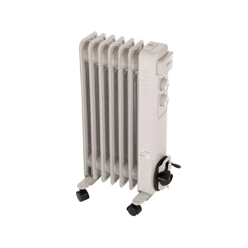 Oypla 7 Fin Portable Oil Filled Radiator Electric Heater in White White