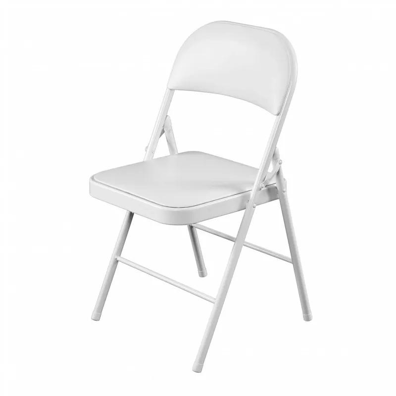 Oypla Padded Folding Metal Desk Office Chair in White White