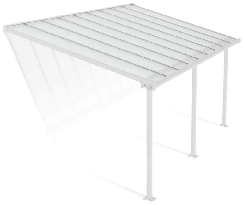 10x18 Palram Canopia Olympia White Patio Cover With Clear Panels